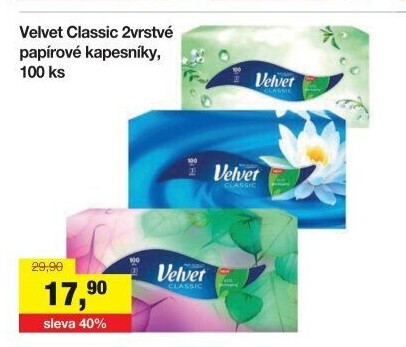 Papírové kapesníčky 2vrstvé Velvet - box