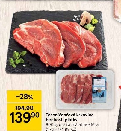 Tesco Vepřová krkovice bez kosti plátky