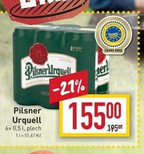 Pilsner Urquell 6x 0,5l plech