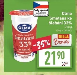 Olma Smetana ke šlehání 33% 200 g