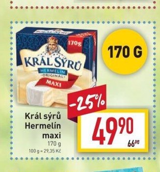 Král sýrů Hermelín maxi 170 g