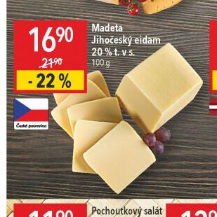 Madeta Jihočeský eidam 20 % t. v s.