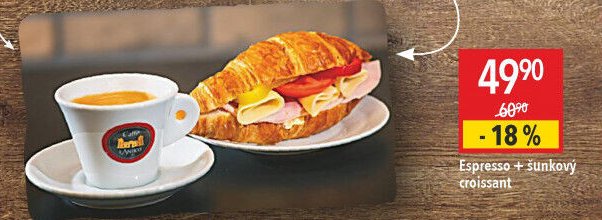 Espresso + šunkový croissant