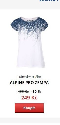 Dámské tričko ALPINE PRO ZEMPA