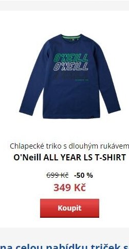 Chlapecké triko s dlouhým rukávem O'Neill ALL YEAR LS T-SHIRT