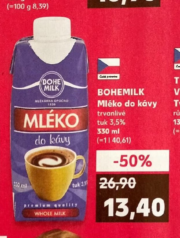 Bohemilk Mléko do kávy