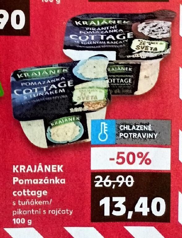 Krajánek Pomazánka cottage s tuňákem/pikantní s rajčaty