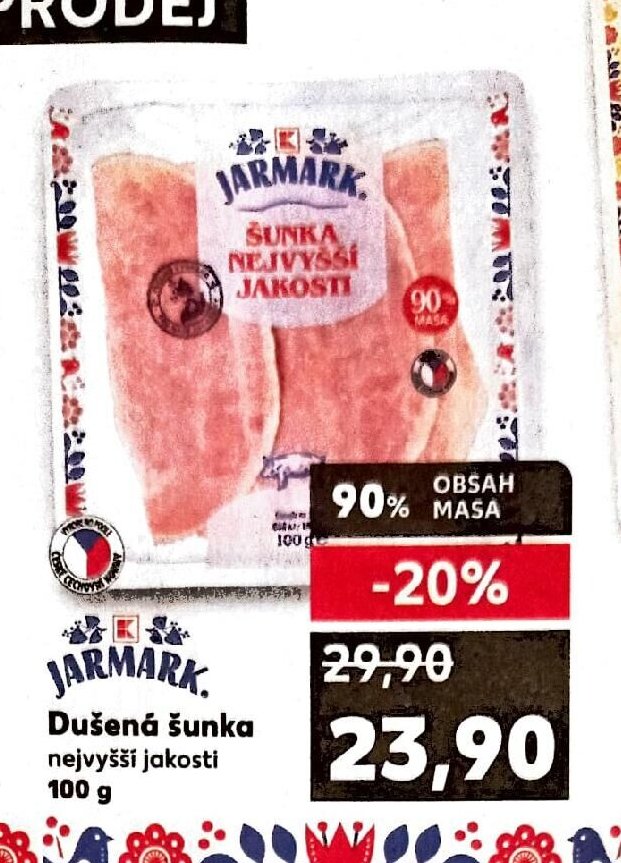 JARMARK Dušená šunka nejvyšší jakosti 100 g