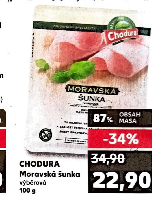 CHODURA Moravská šunka výběrová 100 g