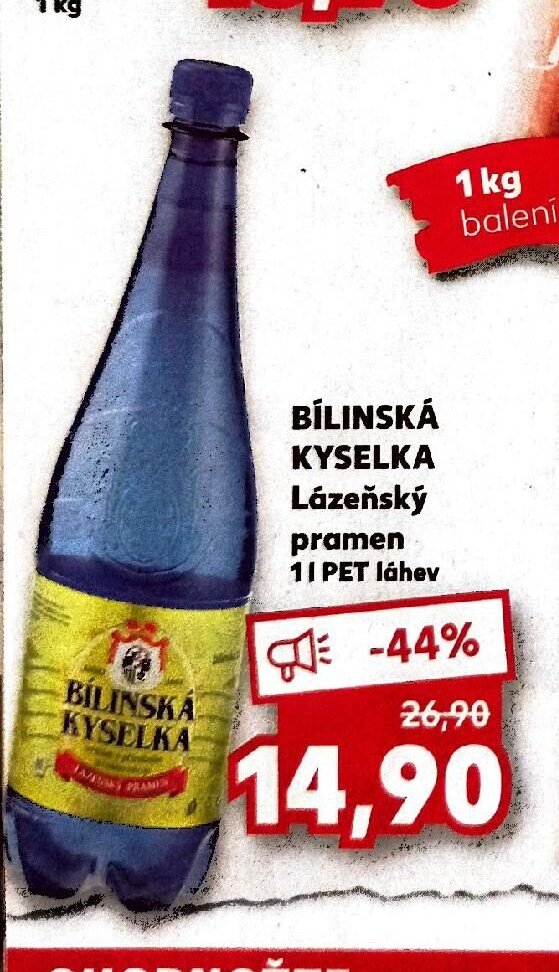 BÍLINSKÁ KYSELKA Lázeňský pramen 1 l PET láhev