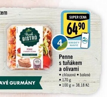 Penne s tuňákem a olivami