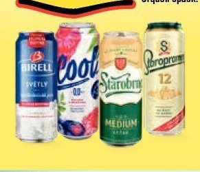 Pivo v plechu (Birell, Cool, Starobrno, Staropramen)
