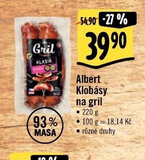 Albert Klobásy na gril