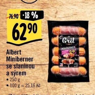 Albert Miniberner se slaninou a sýrem
