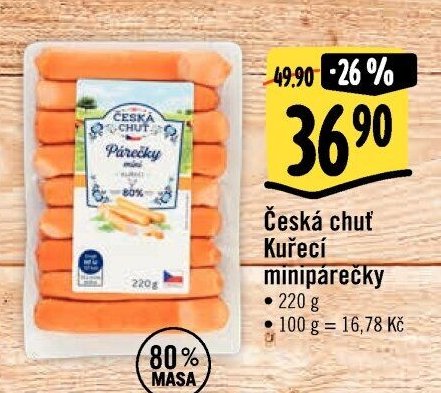 Česká chuť Kuřecí minipárečky