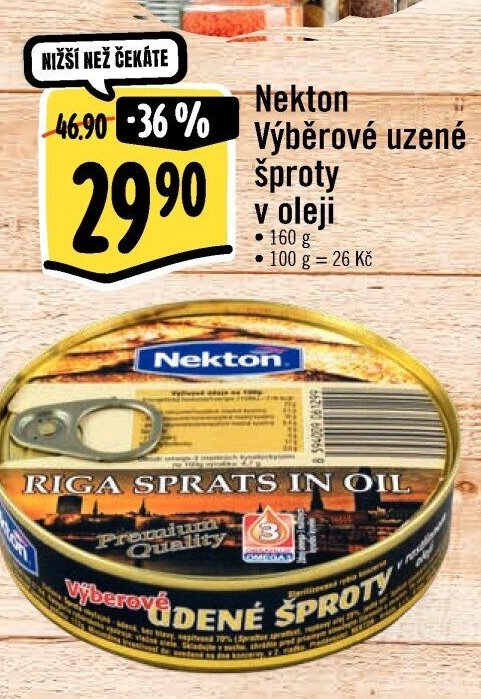 Nekton Výběrové uzené šproty v oleji