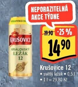 Pivo světlé Královský ležák 12° Krušovice