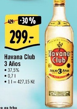 Rum kubánský bílý Aňejo 3 Anos Havana club