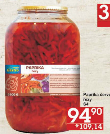 Paprika červená konzervovaná Gastro servis