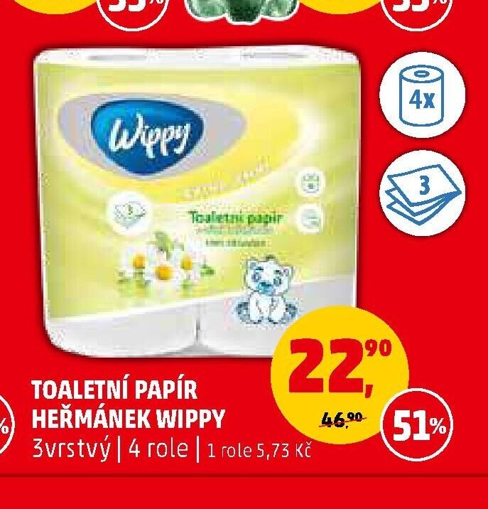 Toaletní papír Heřmánek Wippy