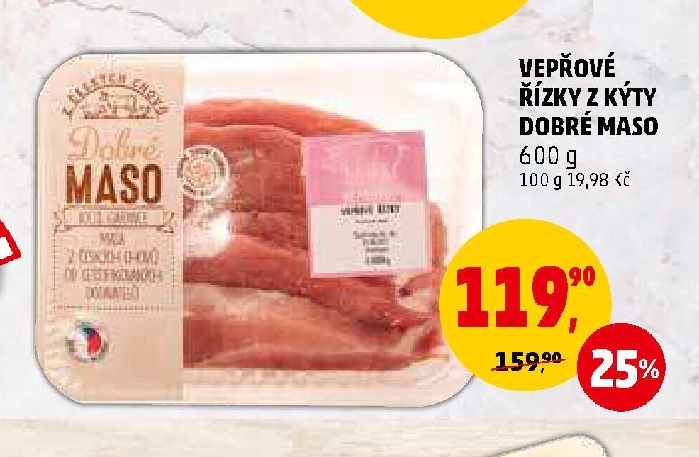 VEPŘOVÉ ŘÍZKY Z KÝTY DOBRÉ MASO