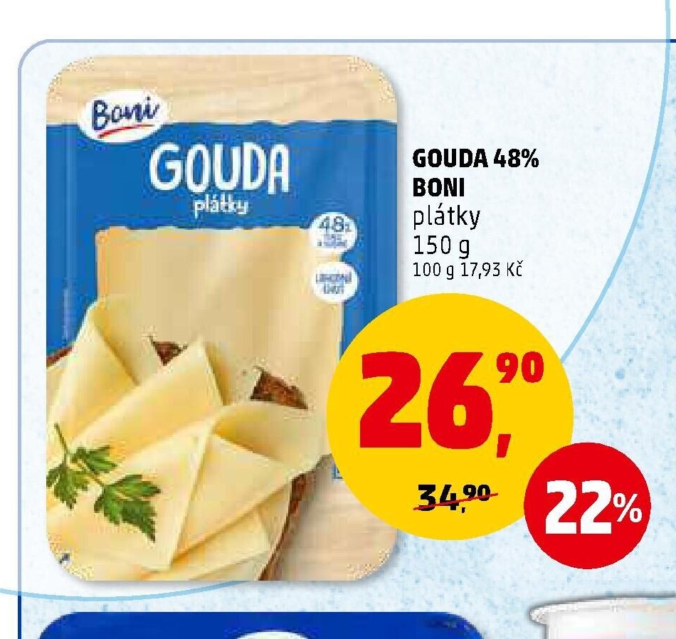 GOUDA 48% BONI plátky