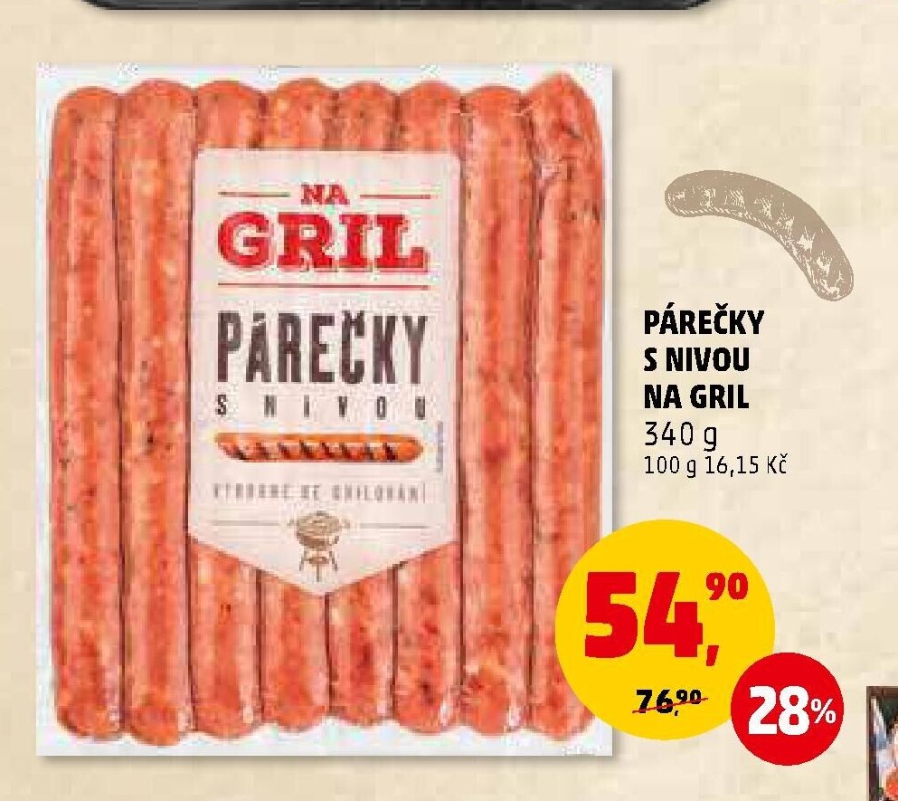 PÁREČKY S NIVOU NA GRIL