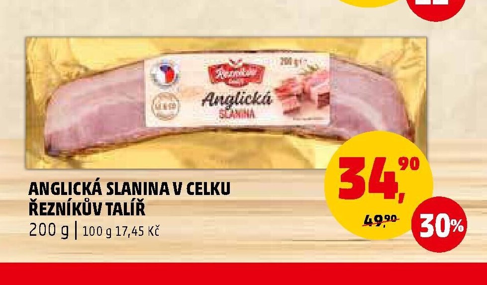 ANGLICKÁ SLANINA V CELKU ŘEZNÍKŮV TALÍŘ