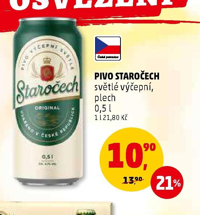 PIVO STAROČECH světlé výčepní, plech