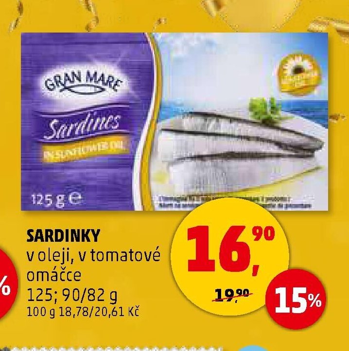 SARDINKY v oleji, v tomatové omáčce