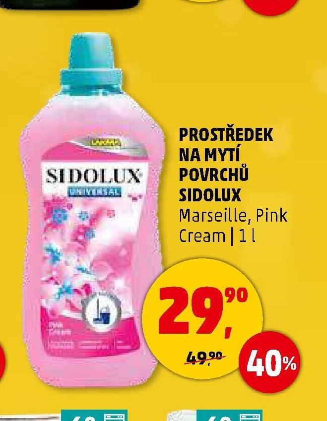 PROSTŘEDEK NA MYTÍ POVRCHŮ SIDOLUX 1 l