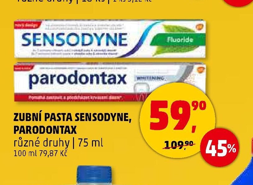ZUBNÍ PASTA SENSODYNE, PARODONTAX 75 ml