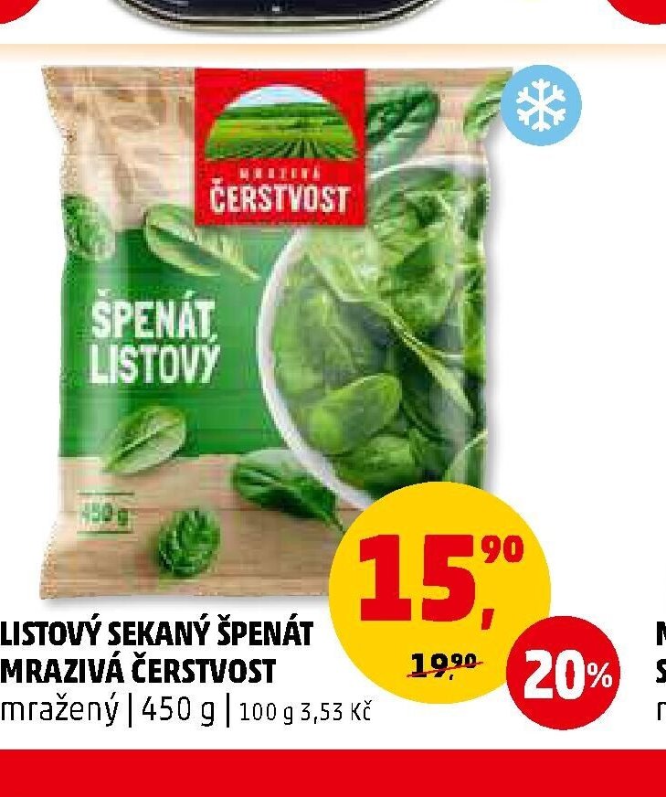 LISTOVÝ SEKANÝ ŠPENÁT MRAZIVÁ ČERSTVOST
