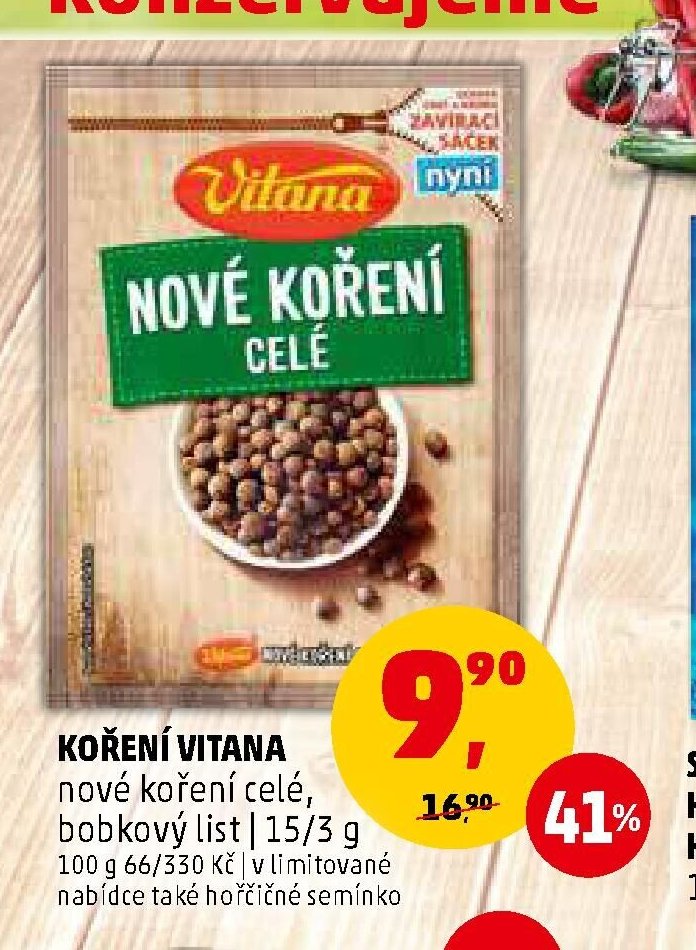 KOŘENÍ VITANA nové koření celé, bobkový list