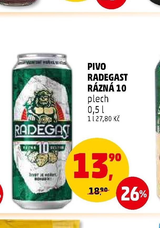 Pivo Radegast Rázná 10 plech