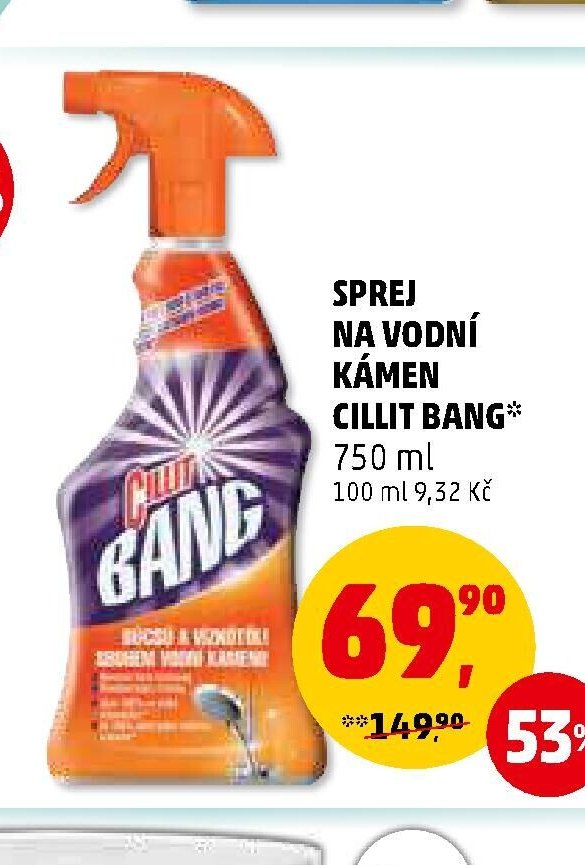 SPREJ NA VODNÍ KÁMEN CILLIT BANG 750 ml