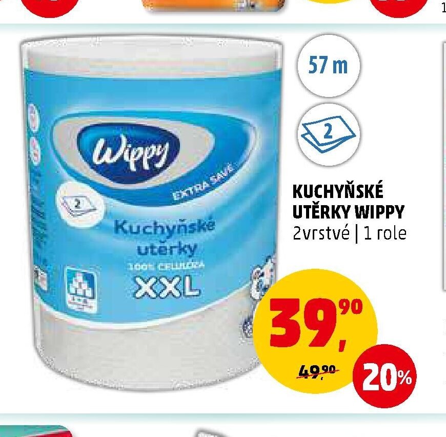 KUCHYŇSKÉ UTĚRKY WIPPY 2vrstvé | 1 role