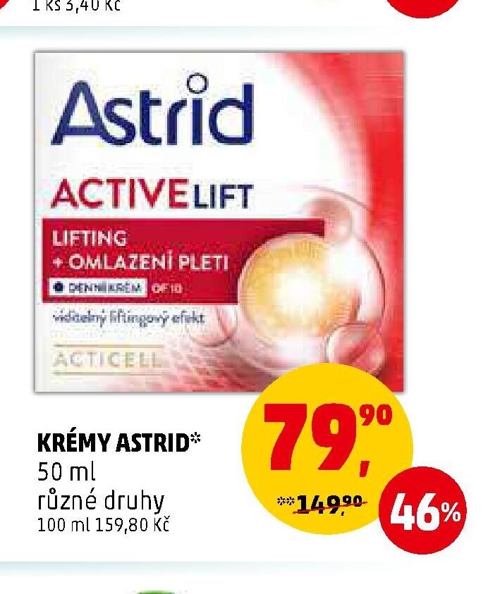 KRÉMY ASTRID 50 ml různé druhy