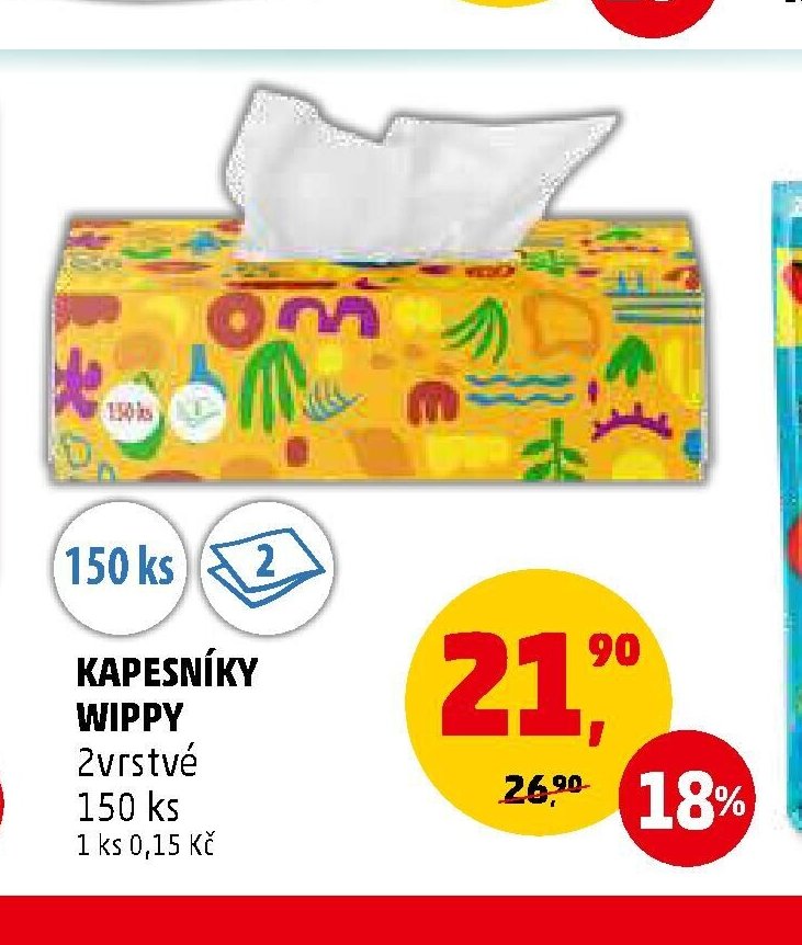 KAPESNÍKY WIPPY 2vrstvé 150 ks