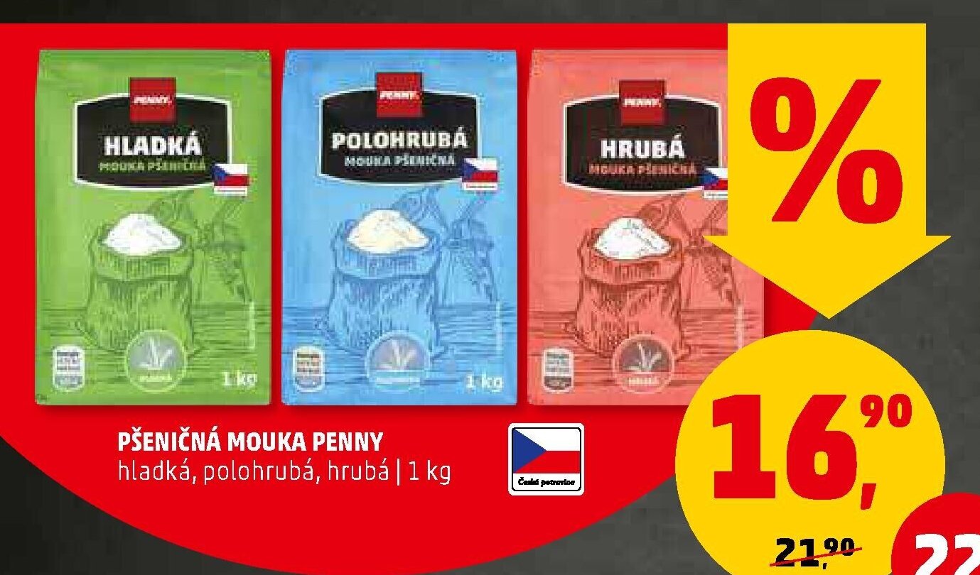 PŠENIČNÁ MOUKA PENNY hladká, polohrubá, hrubá