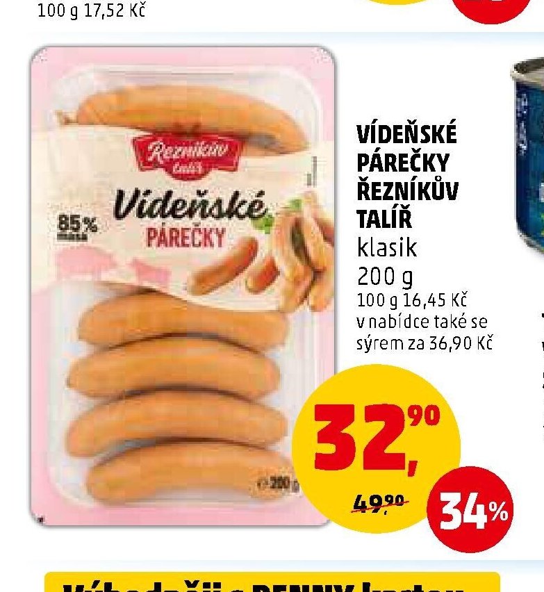 Vídeňské párečky Řezníkův talíř