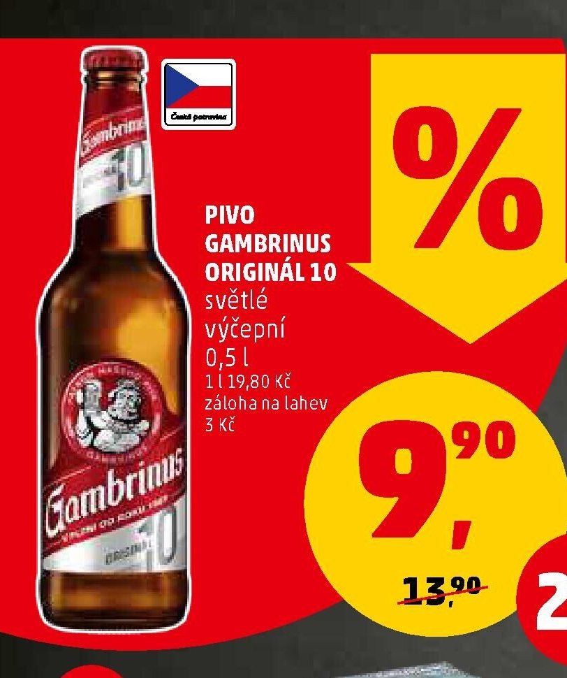 PIVO GAMBRINUS ORIGINÁL 10