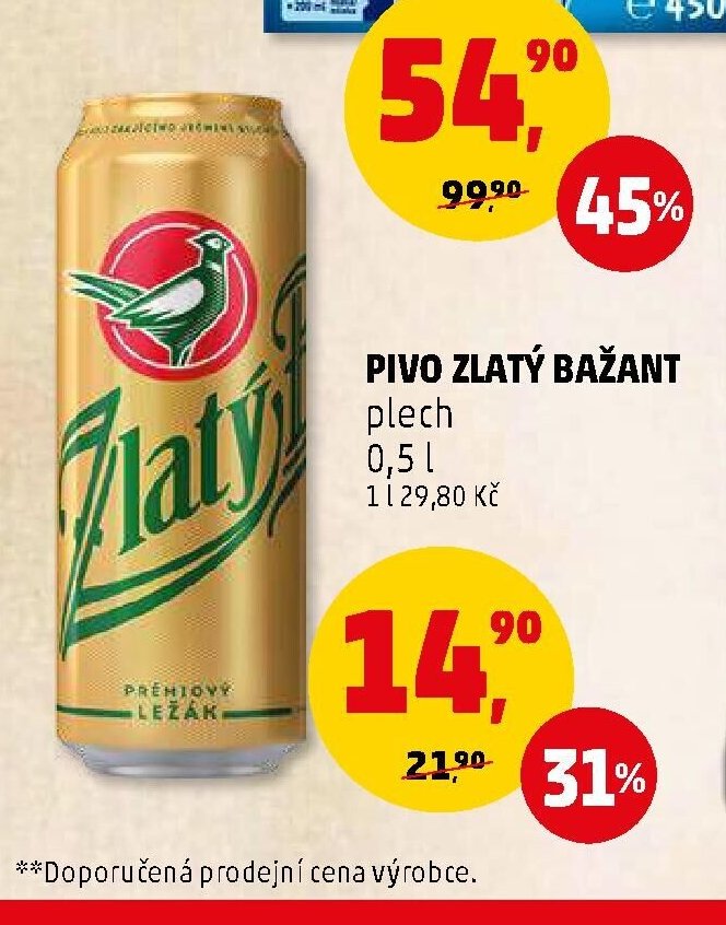 Pivo Zlatý Bažant