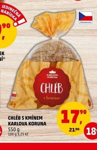 Chléb s kmínem Karlova Koruna