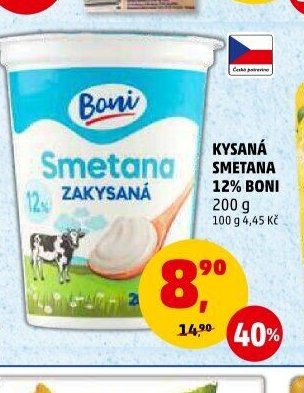 Kysaná smetana 12% Boni