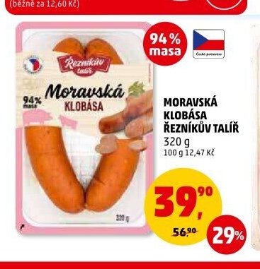 Moravská klobása Řezníkův talíř