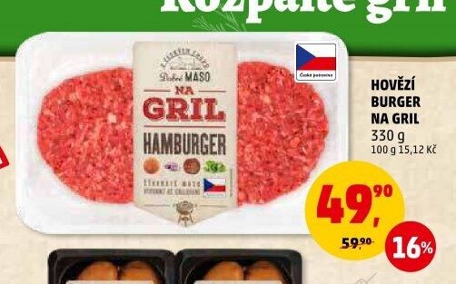 Hovězí burger na gril