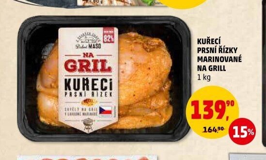 Kuřecí prsní řízky marinované na gril