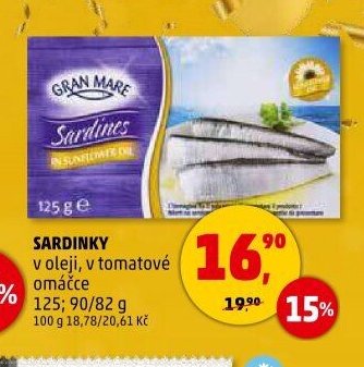 SARDINKY v oleji, v tomatové omáčce