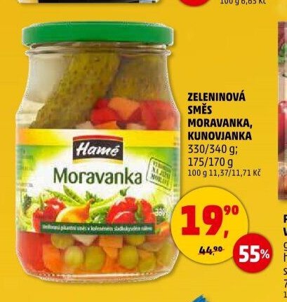 ZELENINOVÁ SMĚS MORAVANKA, KUNOVJANKA